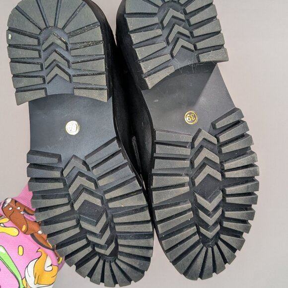 Shoedazzle Meet Ya There Chunky Loafer with Chains Black Size 39 Size 8 - Picture 2 of 4